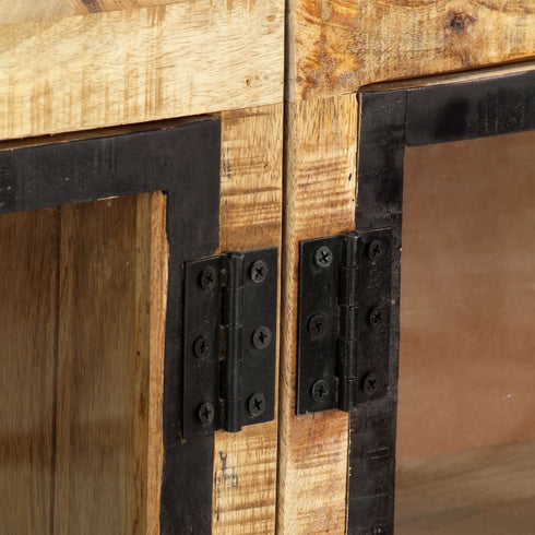 Rustika Rowe -  Sideboard Brown and Black 160x30x80 cm Solid Rough Mango Wood